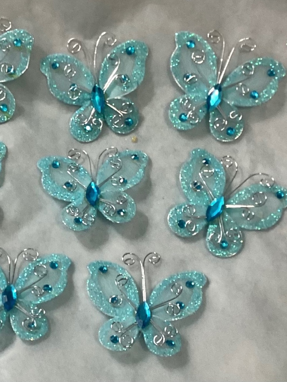 Turquoise Nylon Butterflies (11) - Picture 2 of 2